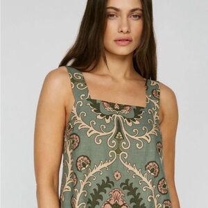 Sanctuary Olive and Peach Patterned Top